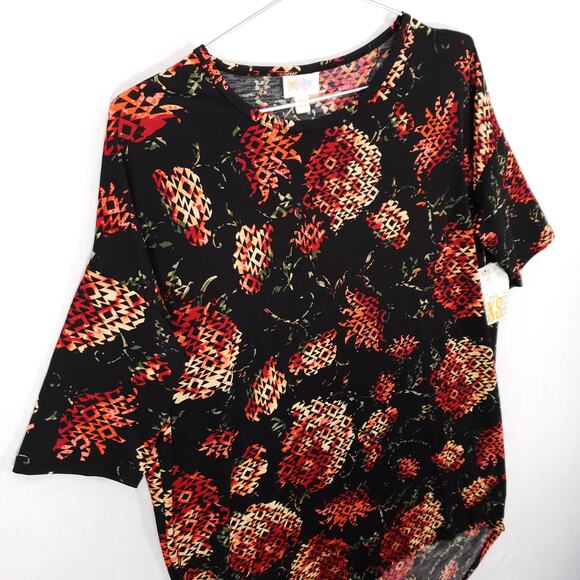 LuLaRoe Blouse Womens XXS Geometric Floral Lightweight Flowy Irma Tunic Shirt - Picture 4 of 8
